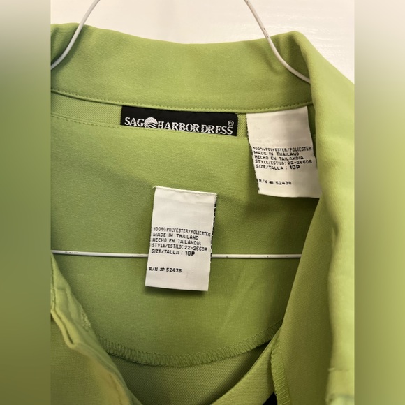 NWT Sag Harbor Lime Green/Black trim Jacket Size Petite 10 with sleeveless top - Picture 8 of 12